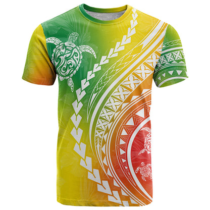 Polynesian Pride T-Shirt Turtle Hibiscus Luxury Style - Reggae Graphic Tee