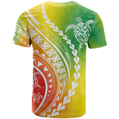 Polynesian Pride T-Shirt Turtle Hibiscus Luxury Style - Reggae Graphic Tee