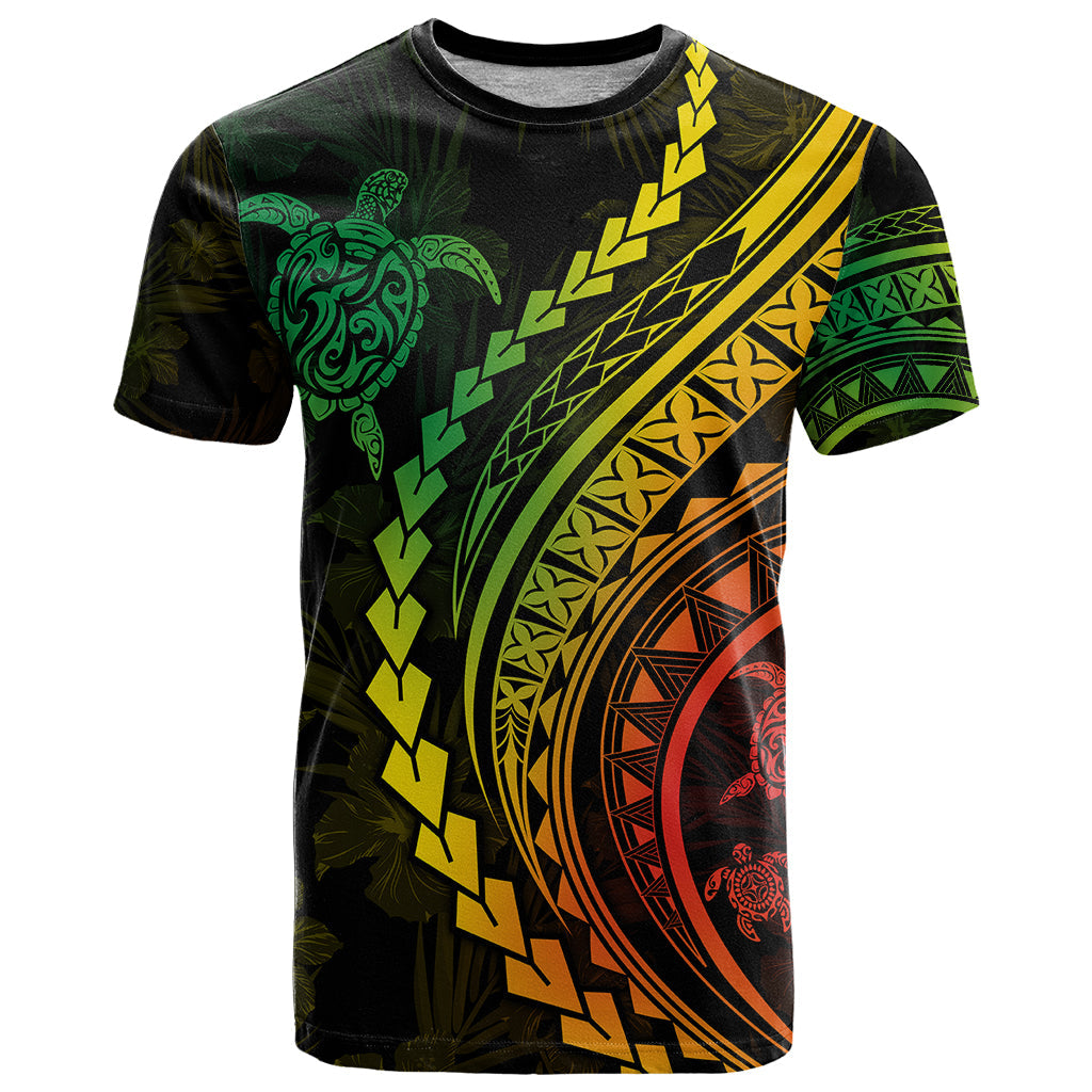 Polynesian Pride T-Shirt Turtle Hibiscus Luxury Style - Reggae Ver2 Graphic Tee