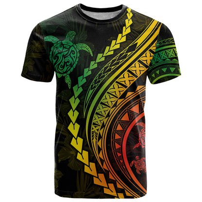 Polynesian Pride T-Shirt Turtle Hibiscus Luxury Style - Reggae Ver2 Graphic Tee