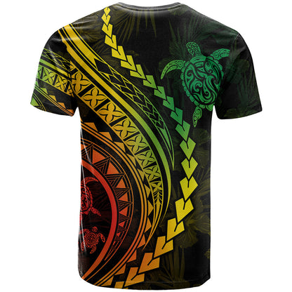 Polynesian Pride T-Shirt Turtle Hibiscus Luxury Style - Reggae Ver2 Graphic Tee
