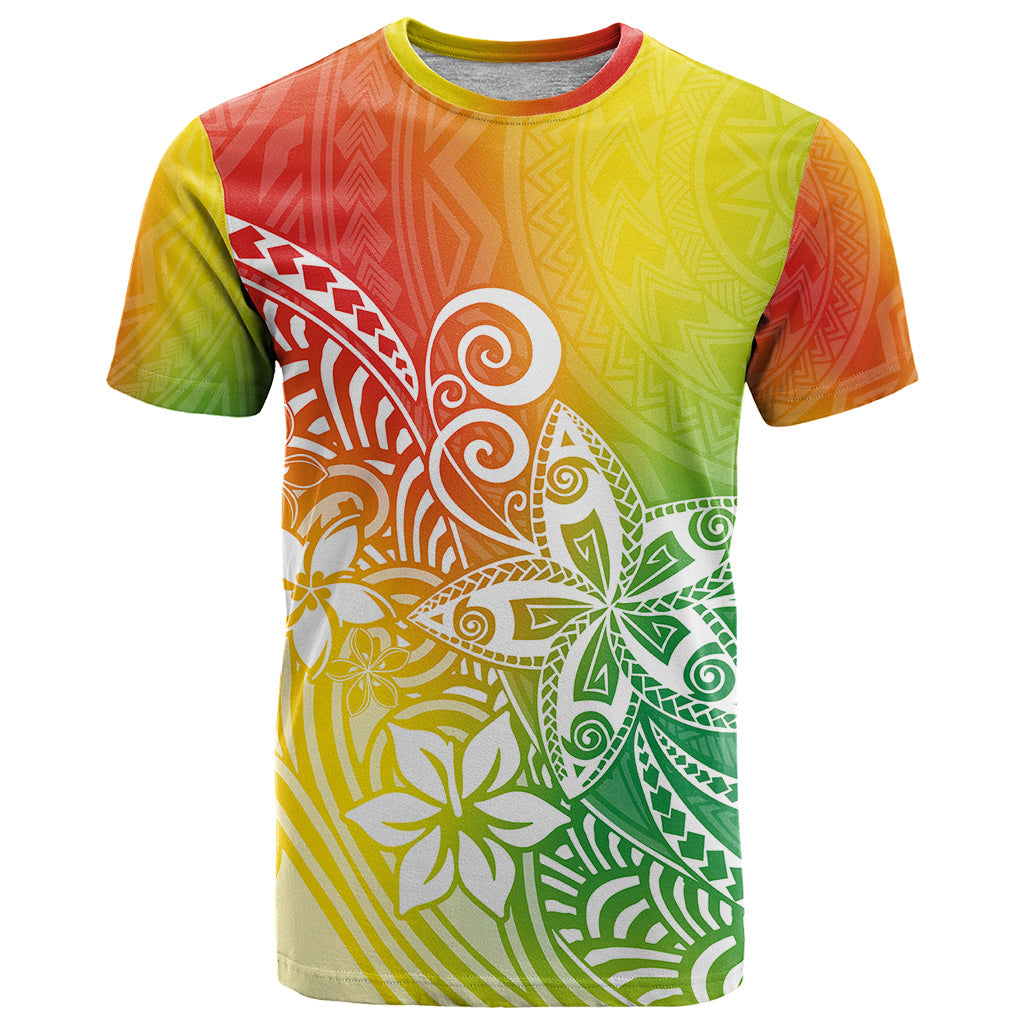 Polynesia T-Shirt Plumeria Reggae Curves Graphic Tee