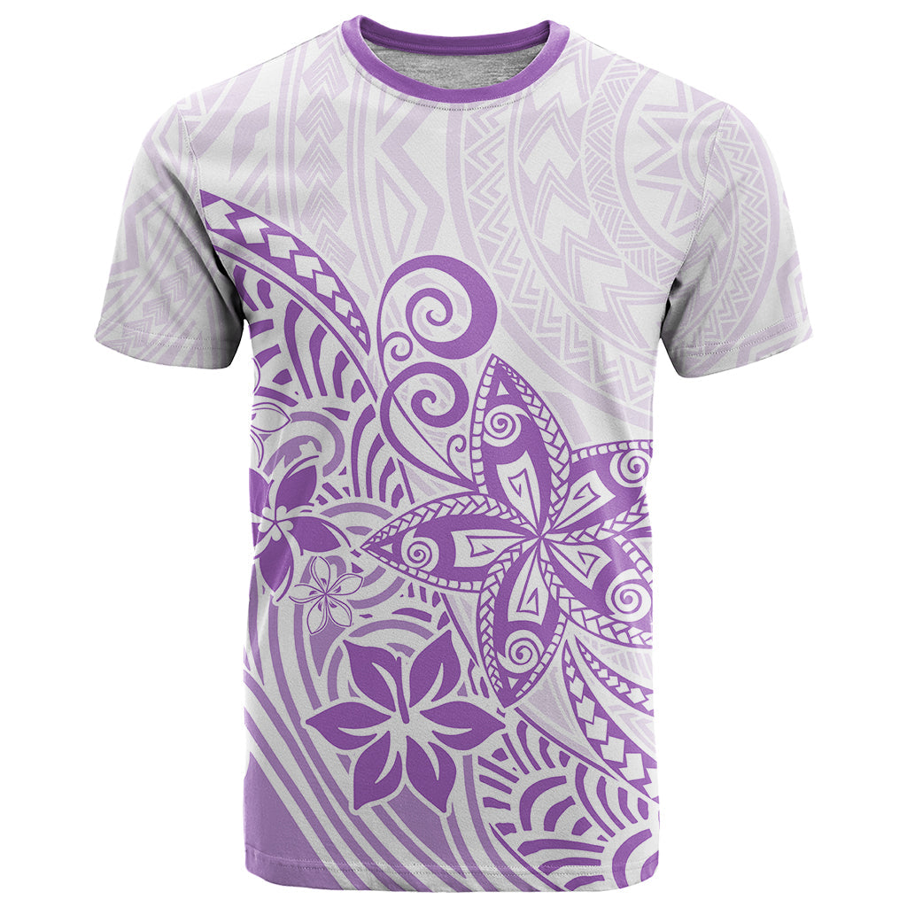 Polynesia T-Shirt Plumeria Lavender Curves Graphic Tee