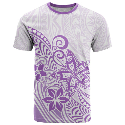 Polynesia T-Shirt Plumeria Lavender Curves Graphic Tee