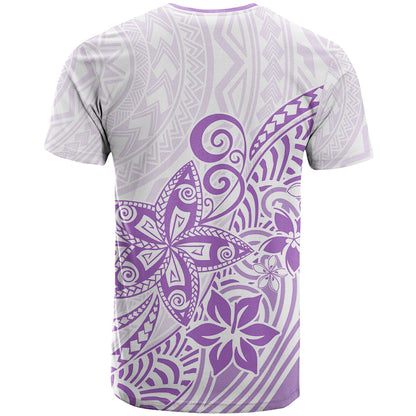 Polynesia T-Shirt Plumeria Lavender Curves Graphic Tee
