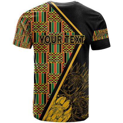 Personalised South African Heritage Day T-Shirt Kente Ethnic Patterns Mix Protea Graphic Tee