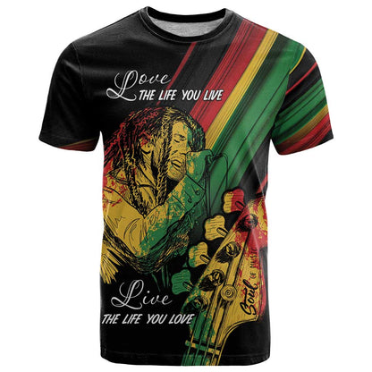 Personalised Reggae T-Shirt Live The Way You Love Graphic Tee