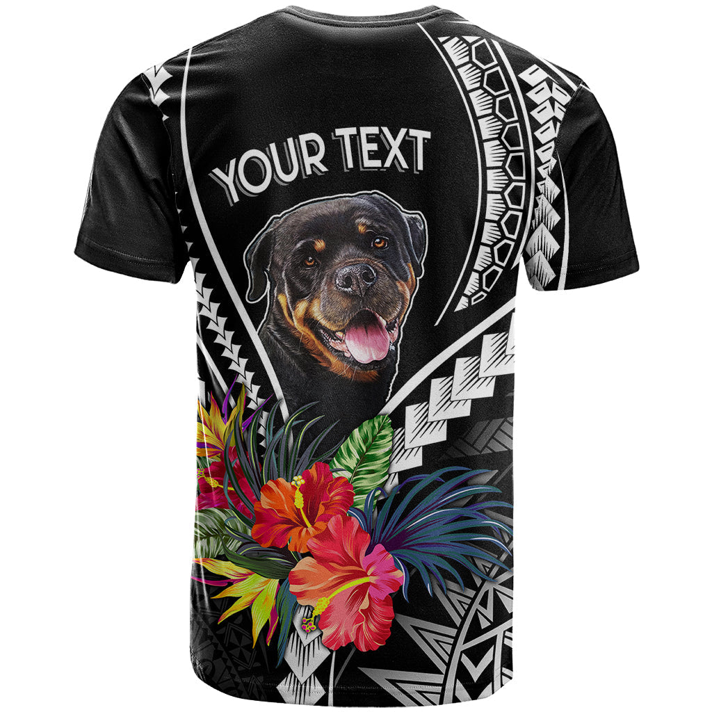 Personalised Polynesian Dog T-Shirt Rottweiler With Polynesia Pattern Curve Style Graphic Tee