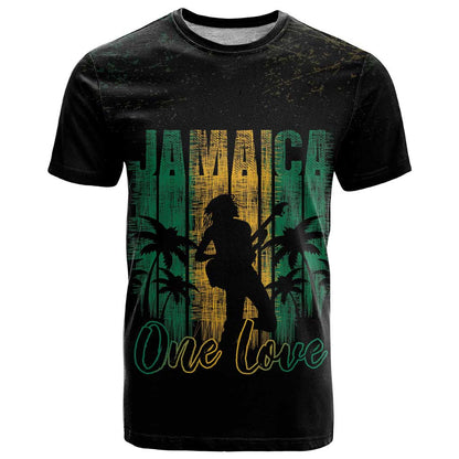 Jamaica One Love Grunge T-Shirt Jamrock Graphic Tee