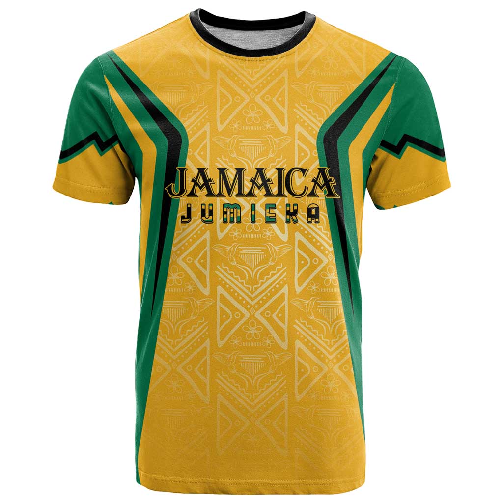 Jamaica Custom T-Shirt Ethnic Motifs - Gold Accents Graphic Tee