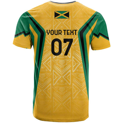 Jamaica Custom T-Shirt Ethnic Motifs - Gold Accents Graphic Tee