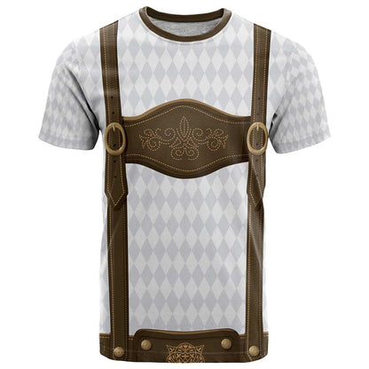 Germany Trachten Lederhose Inspired T-Shirt Washed Brown Graphic Tee