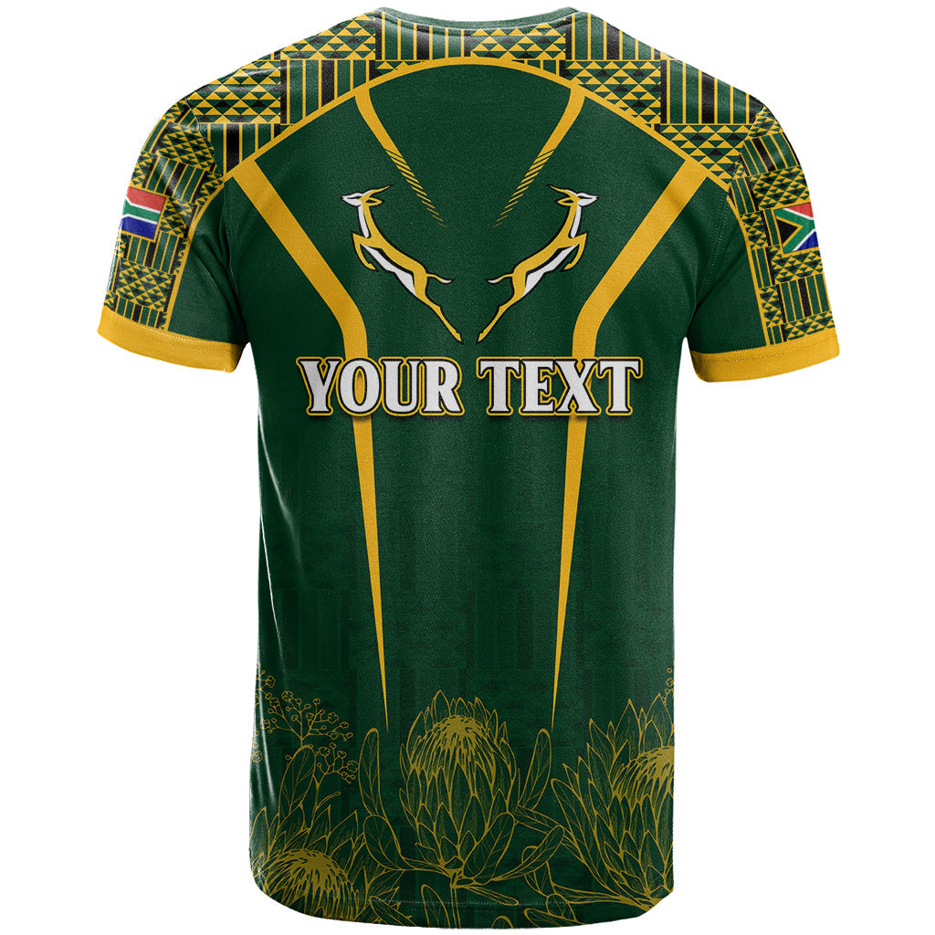 Personalised South African Heritage Day T-Shirt Kente Ethnic Patterns Mix Springboks Graphic Tee