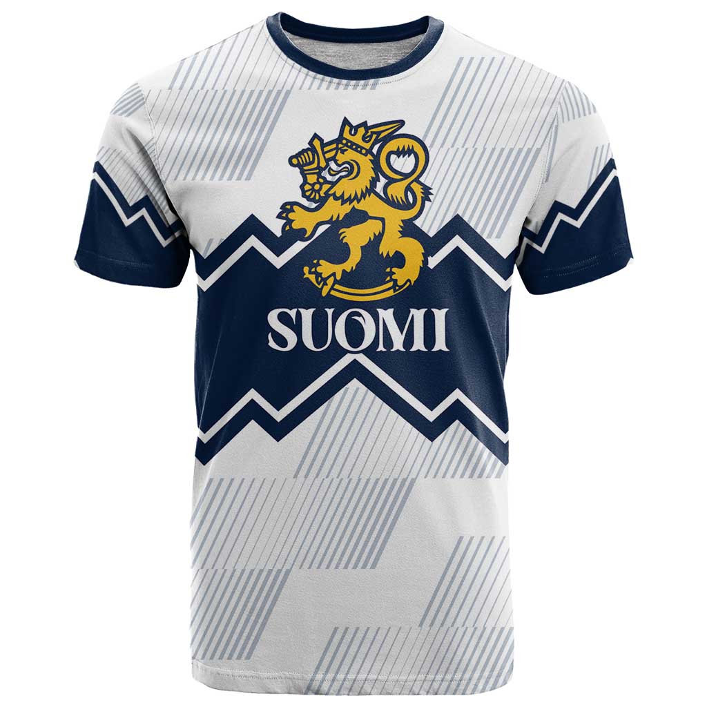 Suomi Ice Hockey Custom T-Shirt Scandinavian Mountains Inspired Graphic Tee