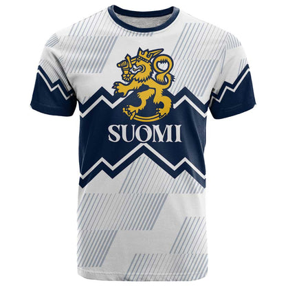 Suomi Ice Hockey Custom T-Shirt Scandinavian Mountains Inspired Graphic Tee
