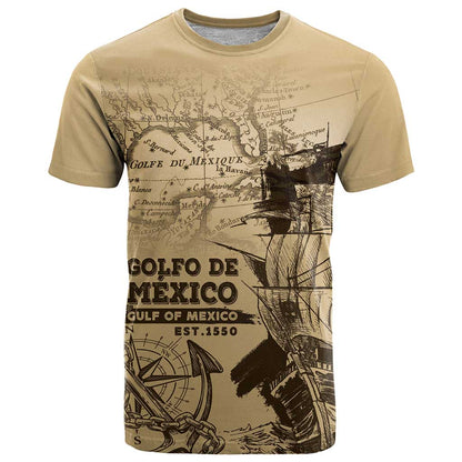 Gulf Of Mexico Vintage Map Est.1550 T-Shirt Graphic Tee