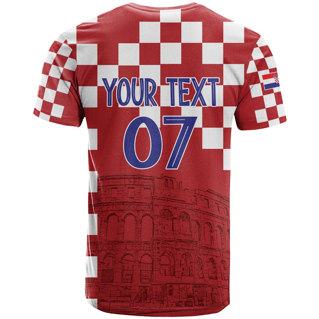 Croatia Football 2025 Custom T-Shirt Red Hrvatska Kockasti - Pula Arena Graphic Tee