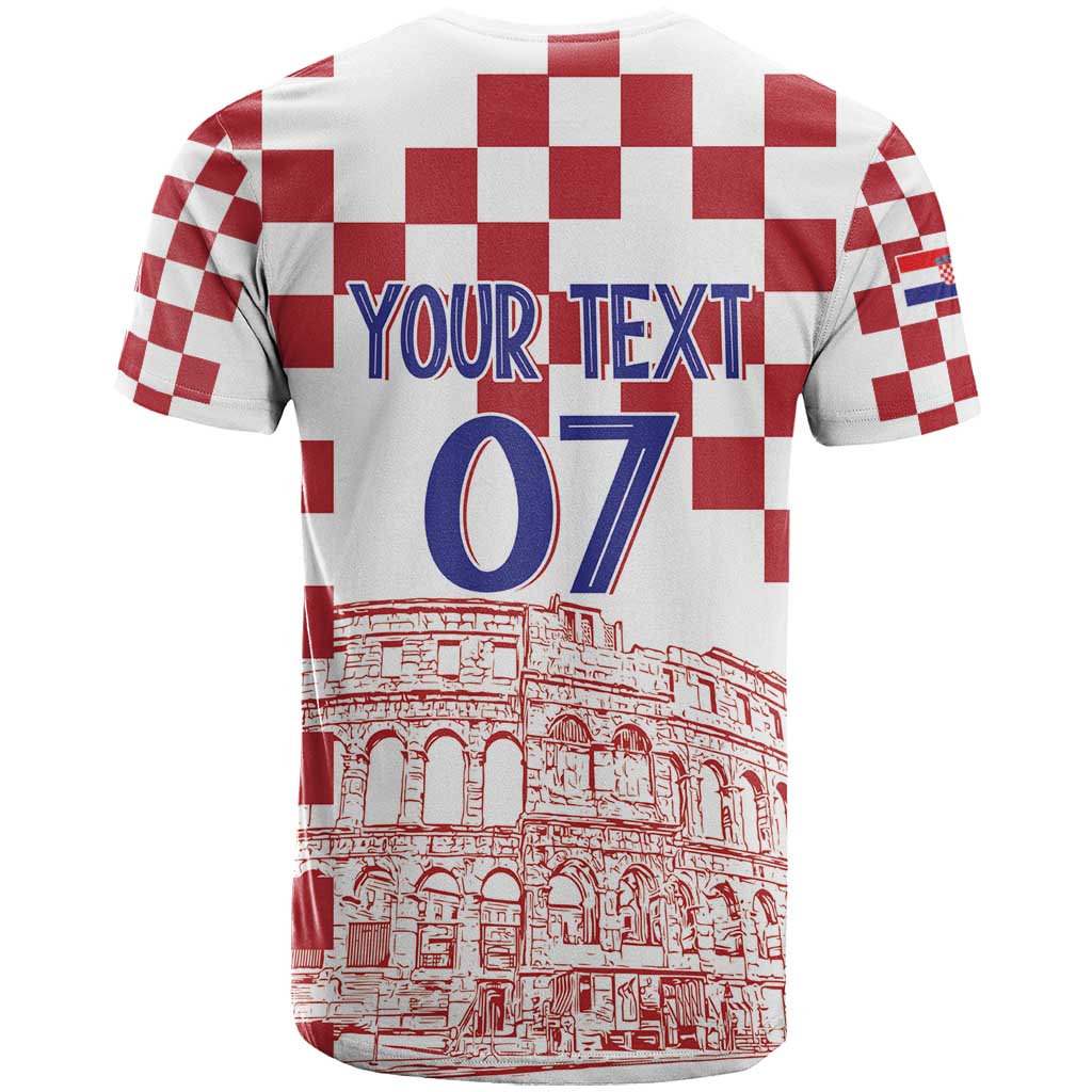 Croatia Football 2025 Custom T-Shirt White Hrvatska Kockasti - Pula Arena Graphic Tee