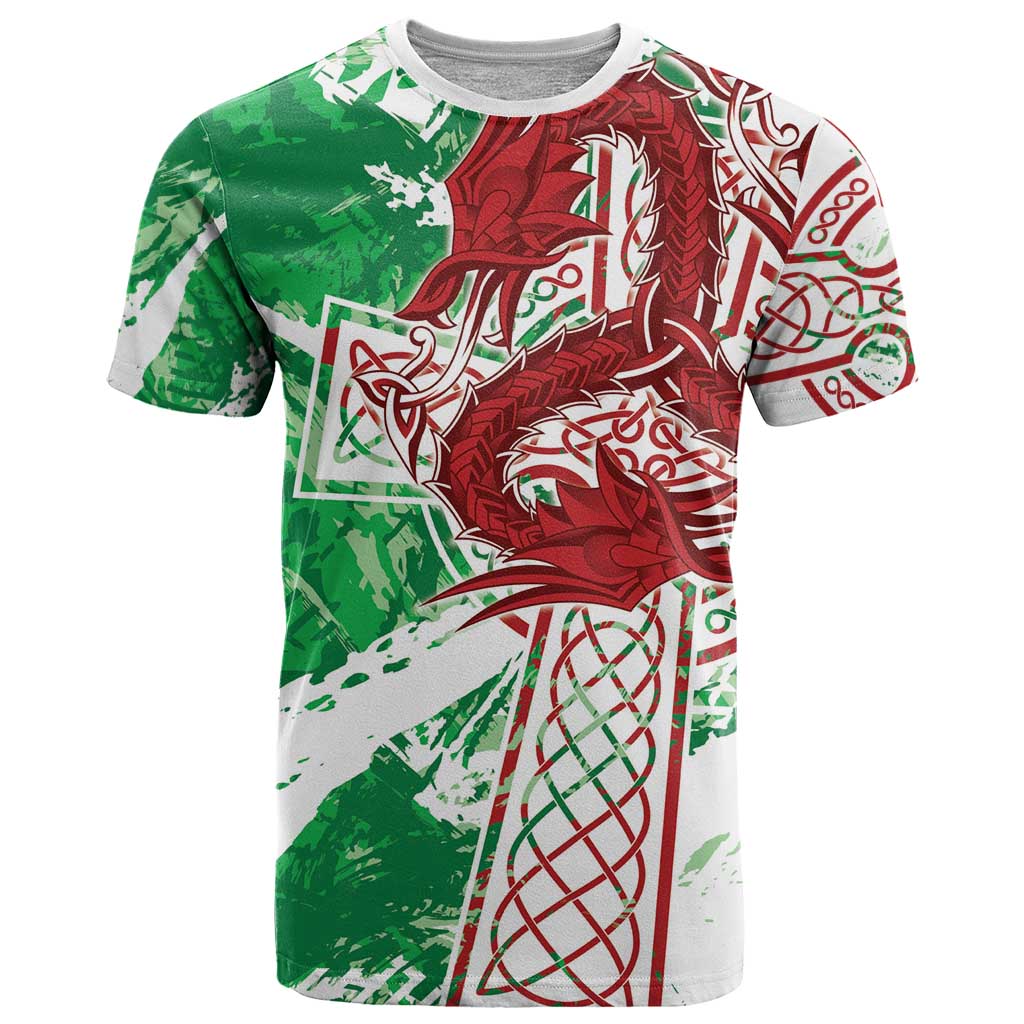 Wales Cymru Am Byth T-Shirt Celtic Dragon Triskelion Graphic Tee