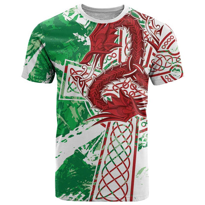 Wales Cymru Am Byth T-Shirt Celtic Dragon Triskelion Graphic Tee