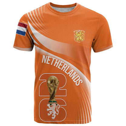 Netherlands Custom Orange Lions WC2026 T-Shirt Graphic Tee
