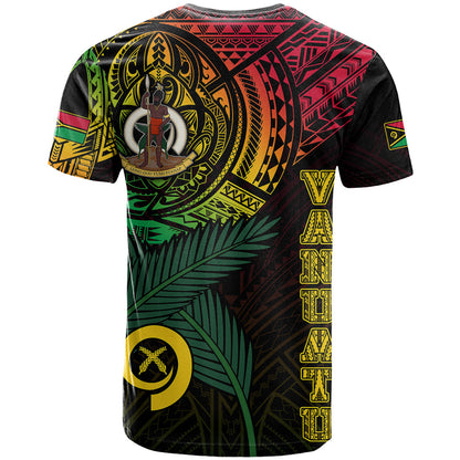 Personalised Vanuatu T-Shirt Turtle Chest Tattoo Flag Color Graphic Tee