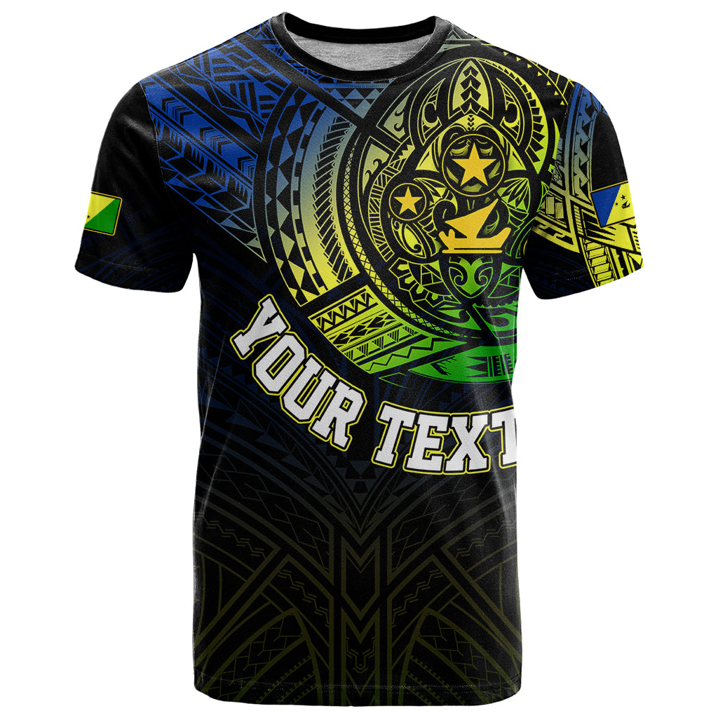 Personalised Vanuatu T-Shirt Turtle Chest Tattoo Flag Color Malampa Graphic Tee