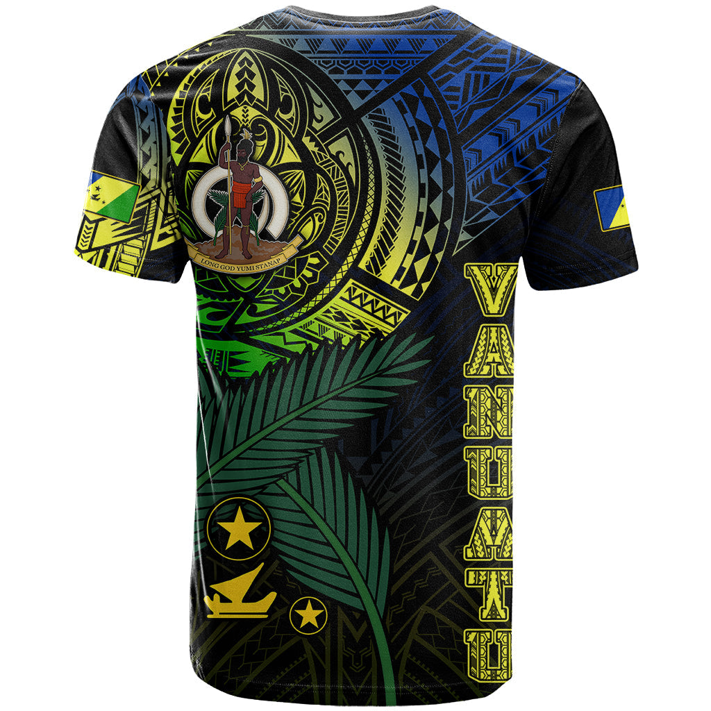 Personalised Vanuatu T-Shirt Turtle Chest Tattoo Flag Color Malampa Graphic Tee