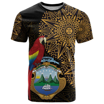 Pura Vida Costa Rica Personalized T-Shirt Oxcart Ornate Inspired Gold Pattern Graphic Tee