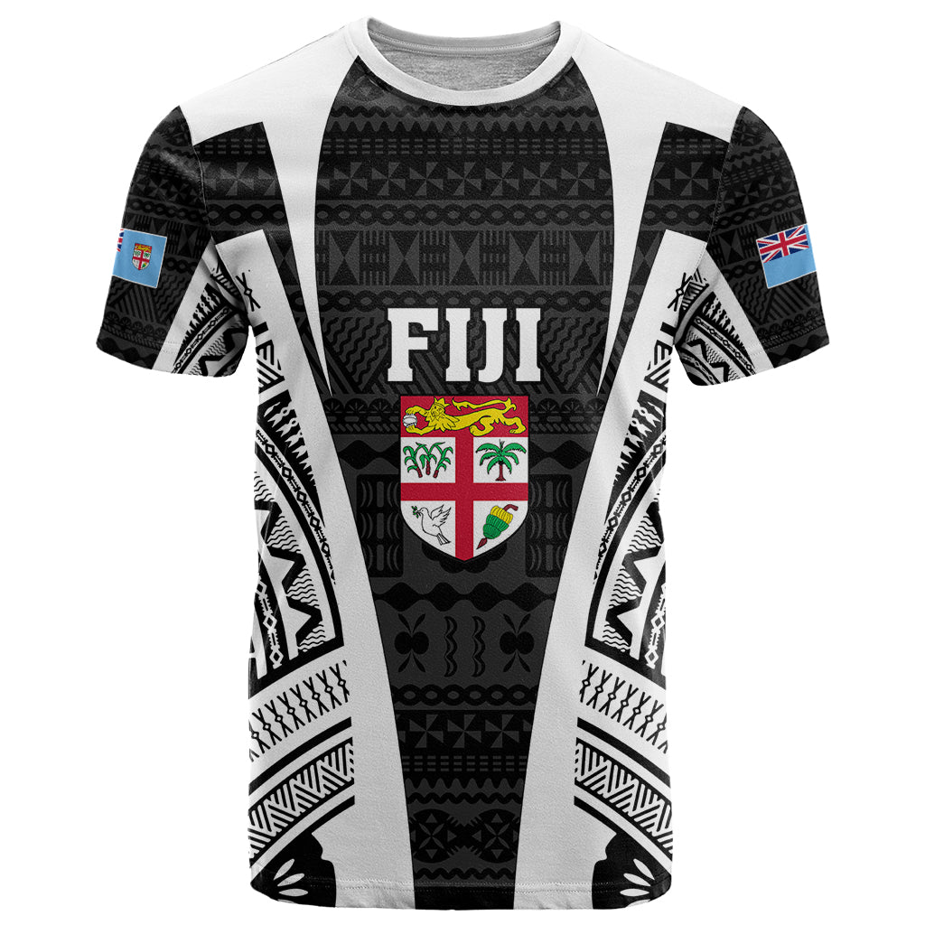 Personalised Fiji Rugby T-Shirt World Cup History Makers - Black Ver Graphic Tee
