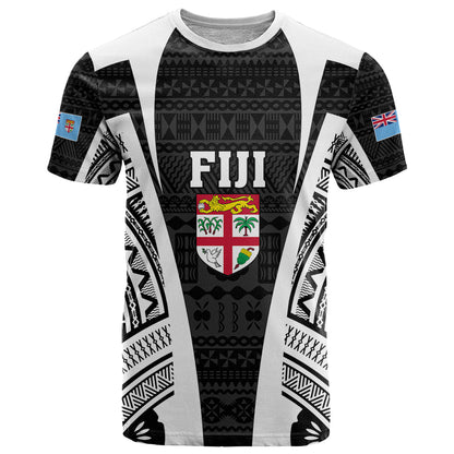 Personalised Fiji Rugby T-Shirt World Cup History Makers - Black Ver Graphic Tee
