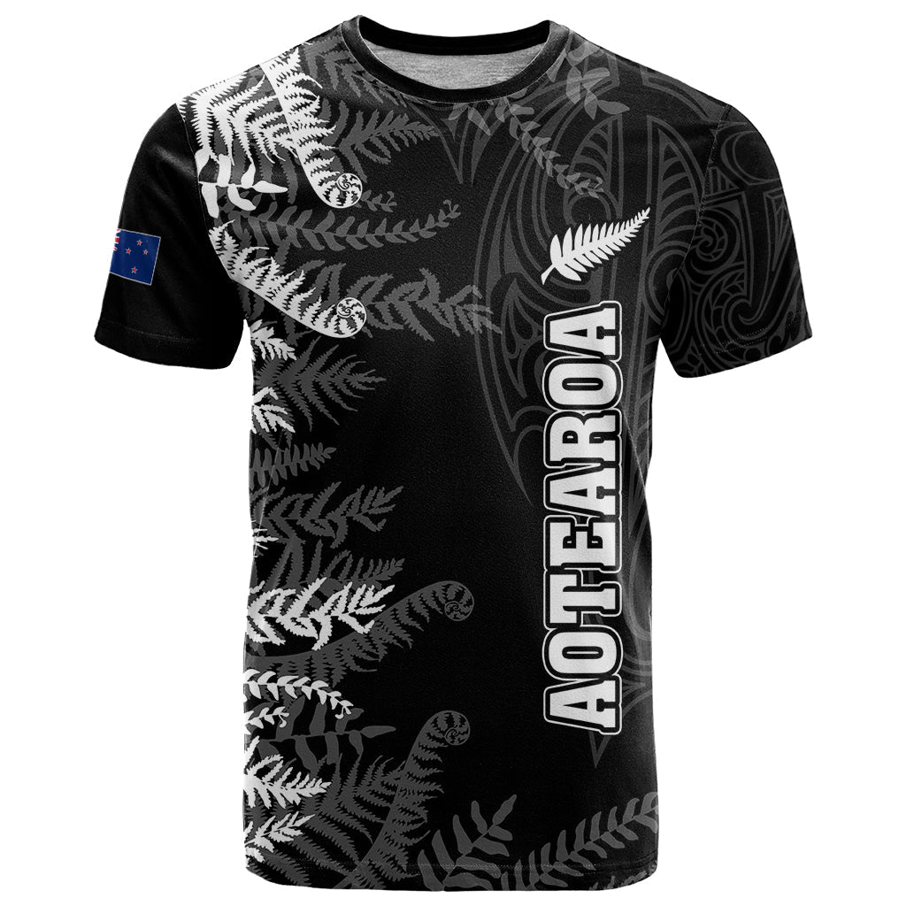 Personalised New Zealand Rugby T-Shirt Silver Fern Basic World Cup Graphic Tee