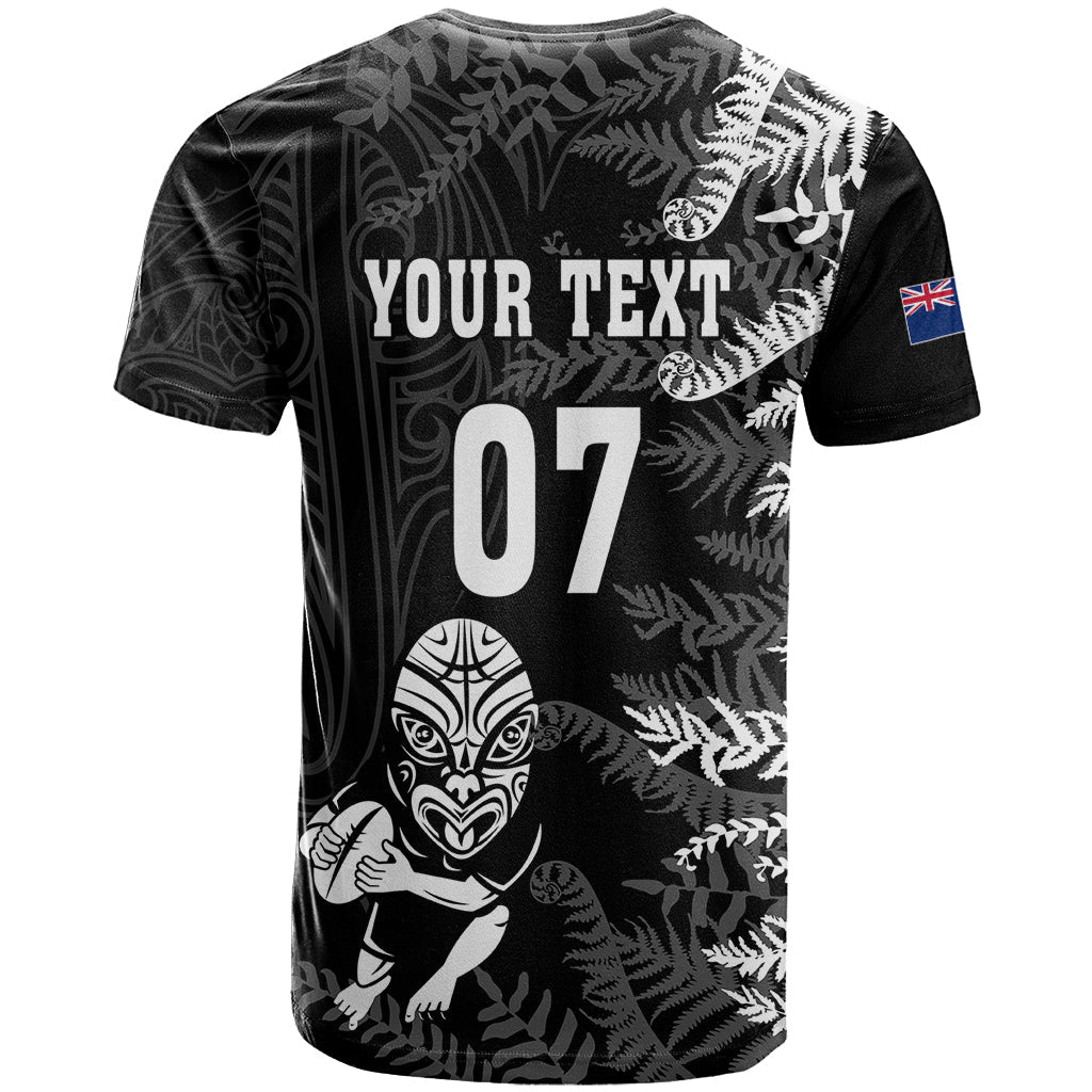 Personalised New Zealand Rugby T-Shirt Silver Fern Basic World Cup Graphic Tee