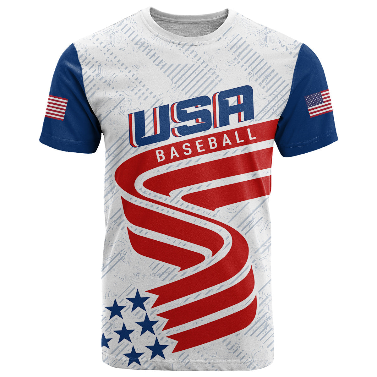 Personalised USA Baseball Star Spangled Simple Style T-Shirt Graphic Tee