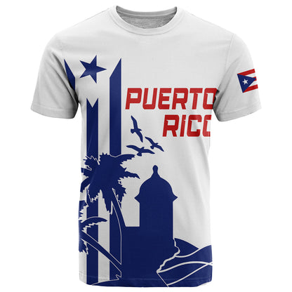 Personalised Puerto Rico Baseball El Morro Silhouette T-Shirt Graphic Tee