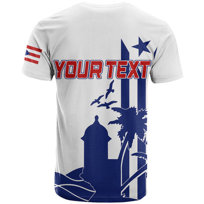 Personalised Puerto Rico Baseball El Morro Silhouette T-Shirt Graphic Tee