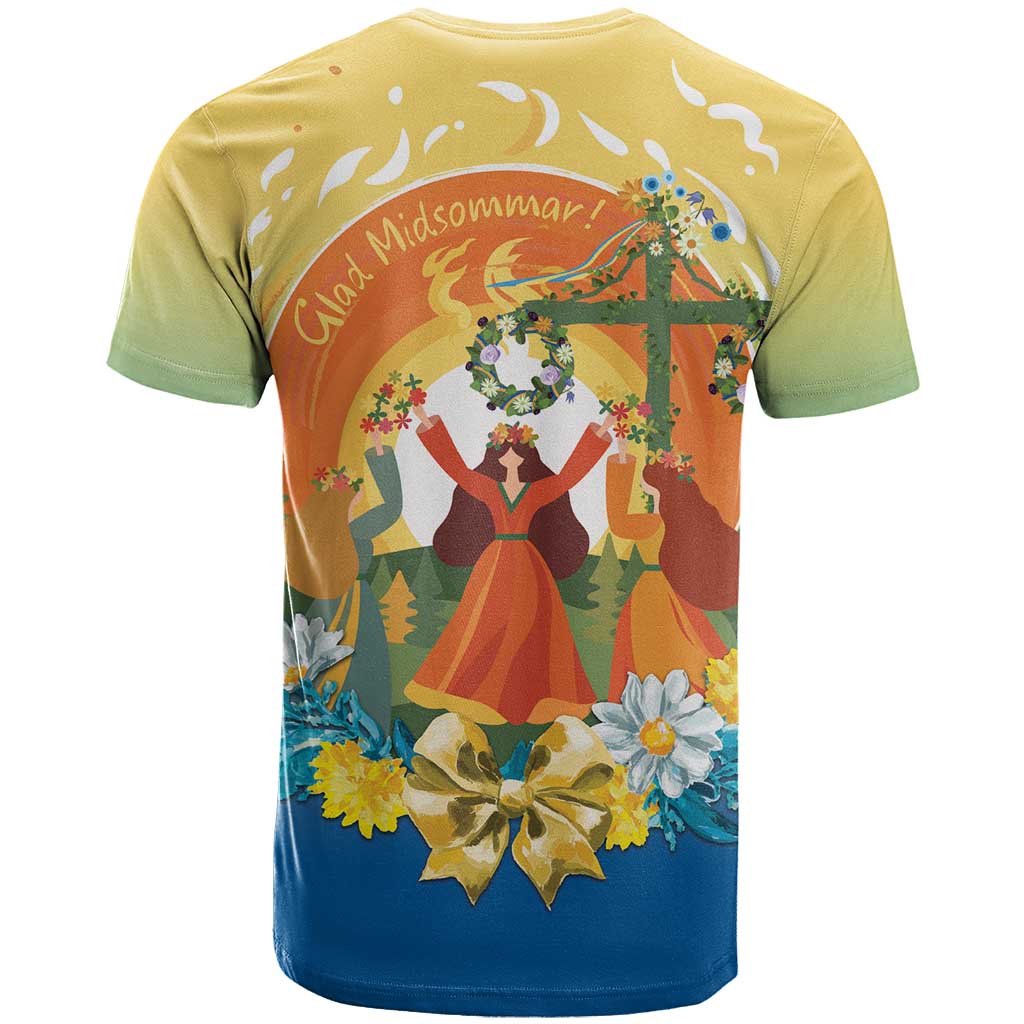 Sverige Glad Midsommar T-Shirt Majstang Dancing Graphic Tee