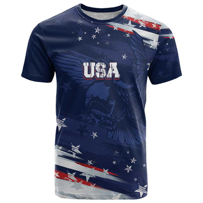 Personalized Fourth Of July USA T-Shirt The Stars and Eagle Graphic Tee
