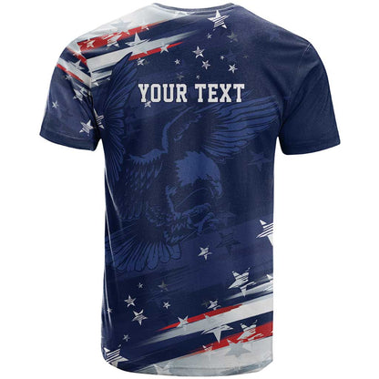 Personalized Fourth Of July USA T-Shirt The Stars and Eagle Graphic Tee