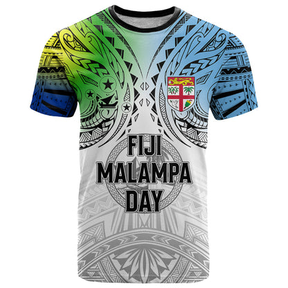 Personalised Malampa Fiji Day T-Shirt Gradient Style Graphic Tee