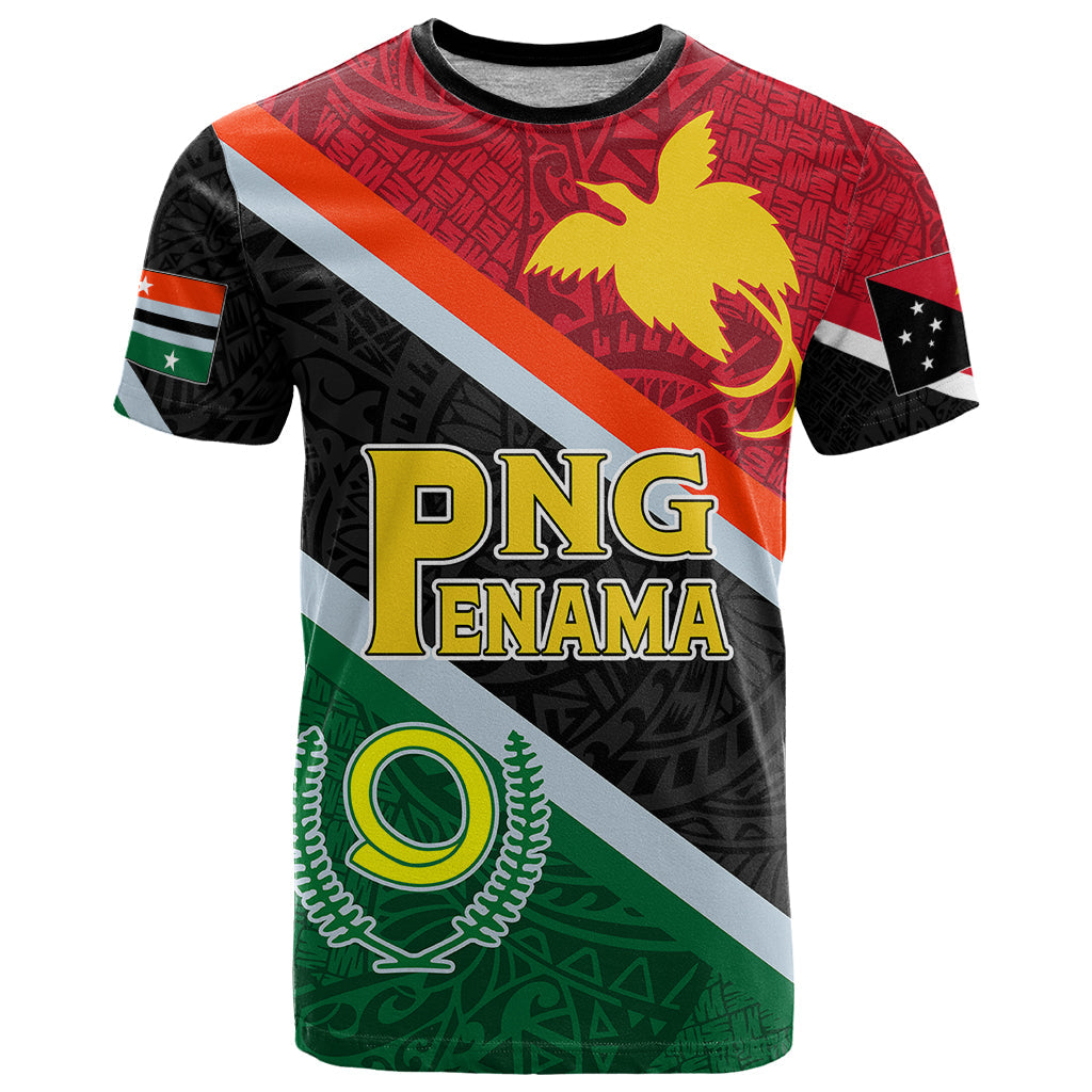 Personalised Penama and Papua New Guinea Day T-Shirt Emblem Mix Style Graphic Tee