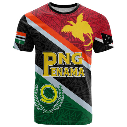 Personalised Penama and Papua New Guinea Day T-Shirt Emblem Mix Style Graphic Tee