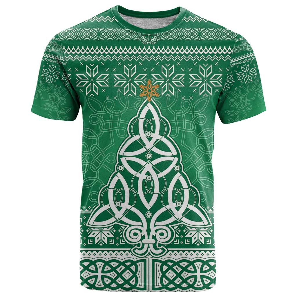 Christmas Ireland Celtic T-Shirt Special Xmas Tree Graphic Tee