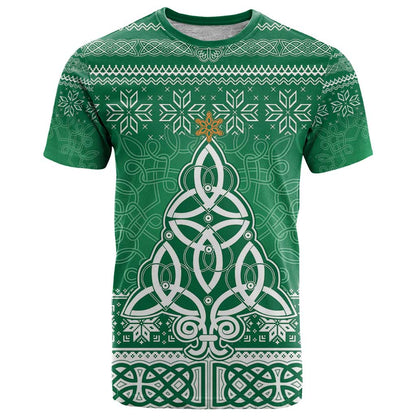 Christmas Ireland Celtic T-Shirt Special Xmas Tree Graphic Tee