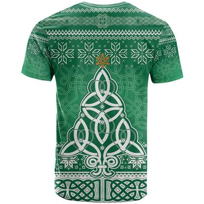 Christmas Ireland Celtic T-Shirt Special Xmas Tree Graphic Tee