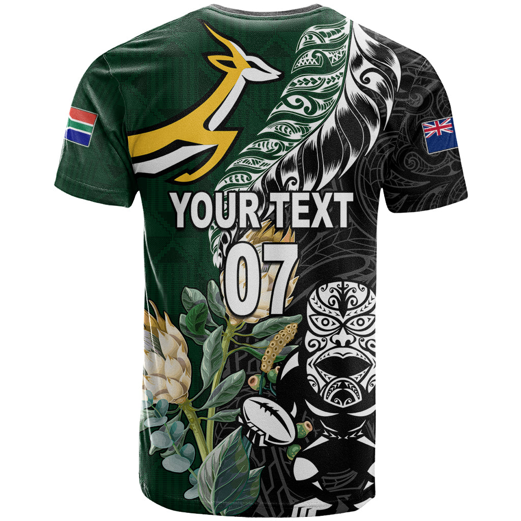 Custom South Africa Mix New Zealand Rugby T-Shirt World Cup Greatest Rivalry Graphic Tee