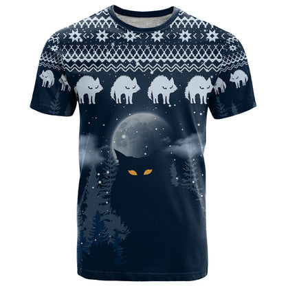 Yule Cat Christmas T-Shirt Jolakotturinn Snowy Night Graphic Tee