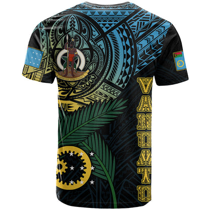 Personalised Vanuatu T-Shirt Turtle Chest Tattoo Flag Color Sanma Graphic Tee