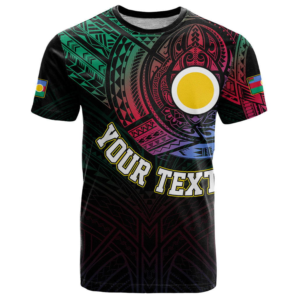 Personalised Vanuatu T-Shirt Turtle Chest Tattoo Flag Color Shefa Graphic Tee
