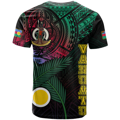 Personalised Vanuatu T-Shirt Turtle Chest Tattoo Flag Color Shefa Graphic Tee